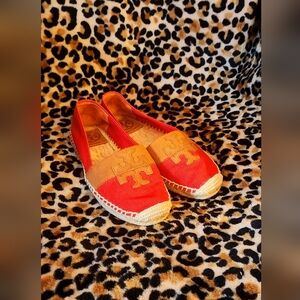 Tory Burch Jamie Espadrilles in Canyon Red/Tan Women's Size 6